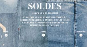 Soldes Levi’s : 30% supplémentaires sur les soldes (dès 2 articles achetés)