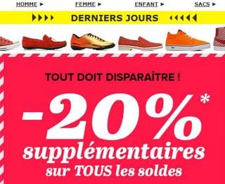 SOLDES SARENZA MOINS 20 POURCENT SUPPLEMENTAIRES