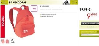 Moins de 10 euros le sac à dos Adidas (livraison gratuite) 