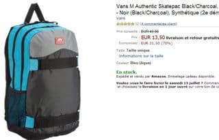 13,5 euros le Sac à dos Vans (livraison gratuite / au lieu de 45 euros)