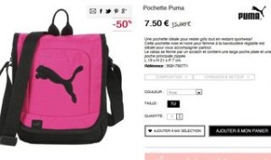 Sac bandoulière Puma rose 7,50 euros