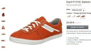 24 euros les baskets Esprit femme (livraison gratuite) au lieu de 59 euros