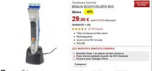 Soldes tondeuse/rasoir Braun BodyCruzer B55