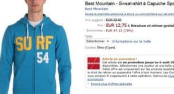 Sweat à capuche Best Mountain 12,75 euros au lieu de 59 euros (livraison gratuite)