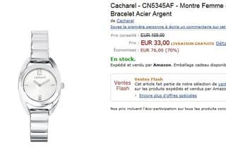 33 euros la montre femme Cacharel au lieu de 109 euros (livraison gratuite) – Vente flash