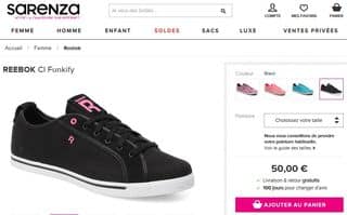 20 euros les baskets femme Reebok Cl Funkify au lieu de 50 euros / livraison gratuite (noir, bleu, rose ou jaune)