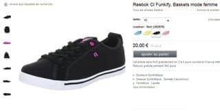 20 euros les baskets femme Reebok Cl Funkify au lieu de 50 euros / livraison gratuite (noir, bleu, rose ou jaune) 