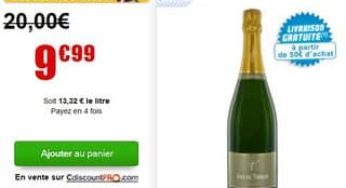 Moins de 10 euros la bouteille de champagne (au lieu de 20 euros)
