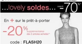Soldes Etam : 20% supplémentaires (Week-end / 3 articles soldés et plus)
