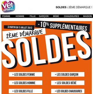 10% supplémentaires SOLDES Vet’Affaires (jusqu’à -90%)