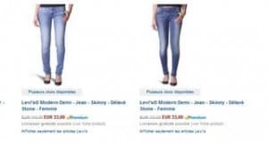 Jean Levi’s femme 33 euros au lieu de 110 euros (livraison gratuite) 
