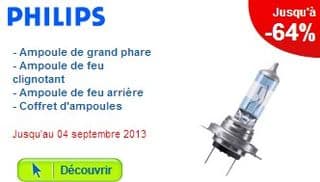 réduction sur les ampoules de voiture Philips 