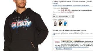 Moins de 20 euros le sweat capuche Oakley au lieu de 50 euros (livraison gratuite)