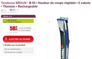 Soldes tondeuse/rasoir Braun BodyCruzer 29,9 euros au lieu de 50 (port inclus)