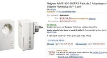 2 pack CPL 200 Mbit/s avec prise à moins de 25 euros (Port inclus) Netgear