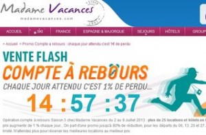 vente flash madame vacances juillet 2013