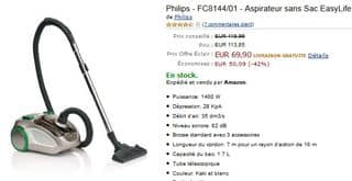 Aspirateur sans Sac Philips EasyLife au plus bas prix