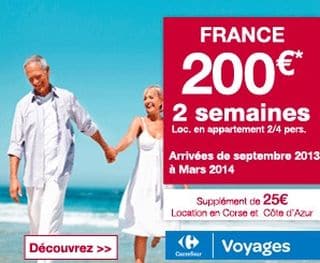 carrefour voyage 200 euros 2 semaines