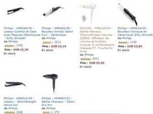 PROMO seche-cheveux lisseurs et boucleurs Philips