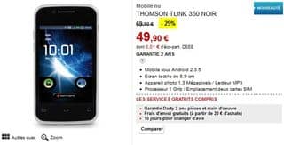 Smartphone Android double Sim Thomson 49 euros