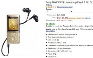 lecteur Mp4 Sony vente flash