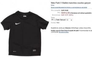 maillot de foot Nike Park V à moins de 7 euros