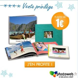 Offre bienvenue : livre photo à partir de 1 euro,  100 tirages à 3 euros… 