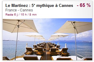 vente privée Hôtel Martinez Cannes 