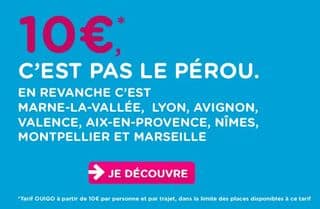 10 euros les Billets OUIGO de Lyon à Marseille, Aix, Montpellier ou Avignon (et certaines autres villes de départ)
