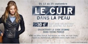 30 euros de réduction sur les vestes en cuir 123