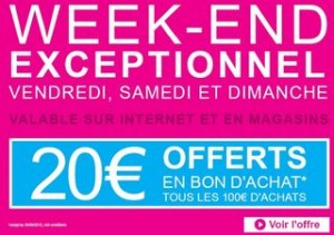 20 euros offerts pour 100 euros chez Aubert