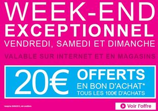 20 euros offerts tous les 100 euros chez Aubert jusqu’à dimanche (en bon d’achat)