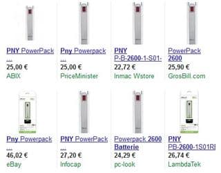 9,99 euros la batterie de téléphone rechargeable 2600 mAh PNY au lieu de 20 euros