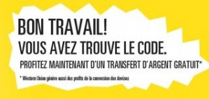 CODE PROMO TRANSFERT GRATUIT WESTERN UNION