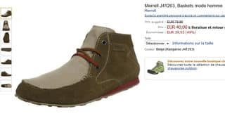 Chaussures montantes cuirs Merrell à 40 euros au lieu du double 