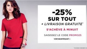 Moins 25% sur tout et livraison gratuite jusqu’à minuit (Dorothy Perkins)