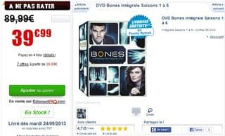 Coffret integral Bones vendu moins cher