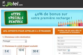 Appels pas chers à l’étranger ! Offres spéciales 40% en plus sur la recharge Jibtel