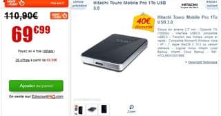 Moins de 70 euros Hitachi Touro Mobile Pro 1To USB 3.0 