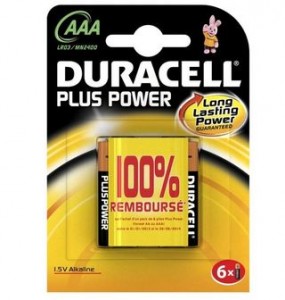 Piles Alcalines Duracell 100% remboursées (Piles Plus Power X6 AA ou AAA)