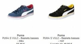 25 euros les baskets enfant Puma S Vulc (au lieu de 50 euros) du 35 au 39
