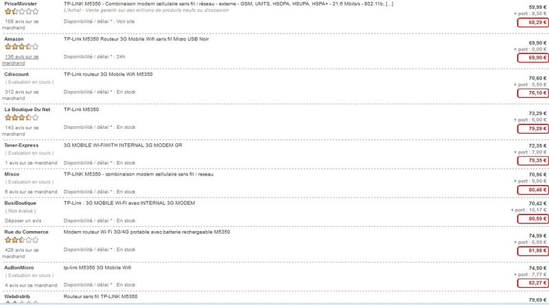 47 euros le Routeur/Hotspot 3G Wifi sans fil TP-Link (livraison gratuite) plus de 68 euros ailleurs