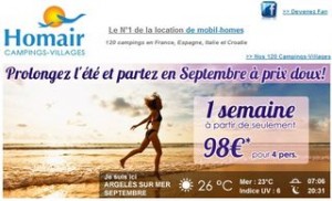 Une semaine en septembre a moins de 100 euros