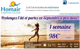 Une semaine en septembre (3/4 personnes – camping) à partir de 100 euros (+ codes promos…)