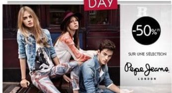 Vente flash vêtements Pepe Jeans à moitié prix (aujourd’hui seulement)