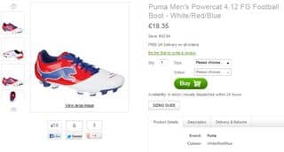 chaussures foot PUMA 18 euros