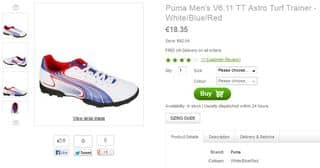 chaussures foot  entrainement PUMA 18 euros