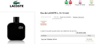 eau de lacoste noir Nocibe