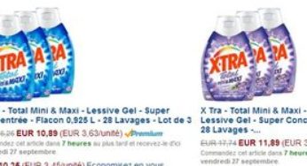 Lot de 3 Lessives Gel Xtra Total (28 lavages) pour 10,89 euros seulement (au lieu de plus de 16 euros)