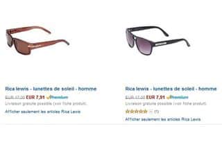 Moins de 8 euros les lunettes de soleil Rica Lewis (port inclus)